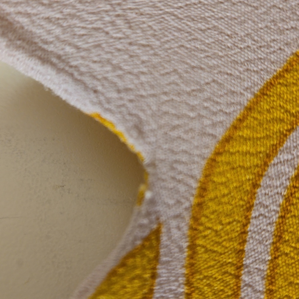 See U Soon brand tropical leaf pattern tiered dress in a pale pink and yellow - Picture 3 of 7